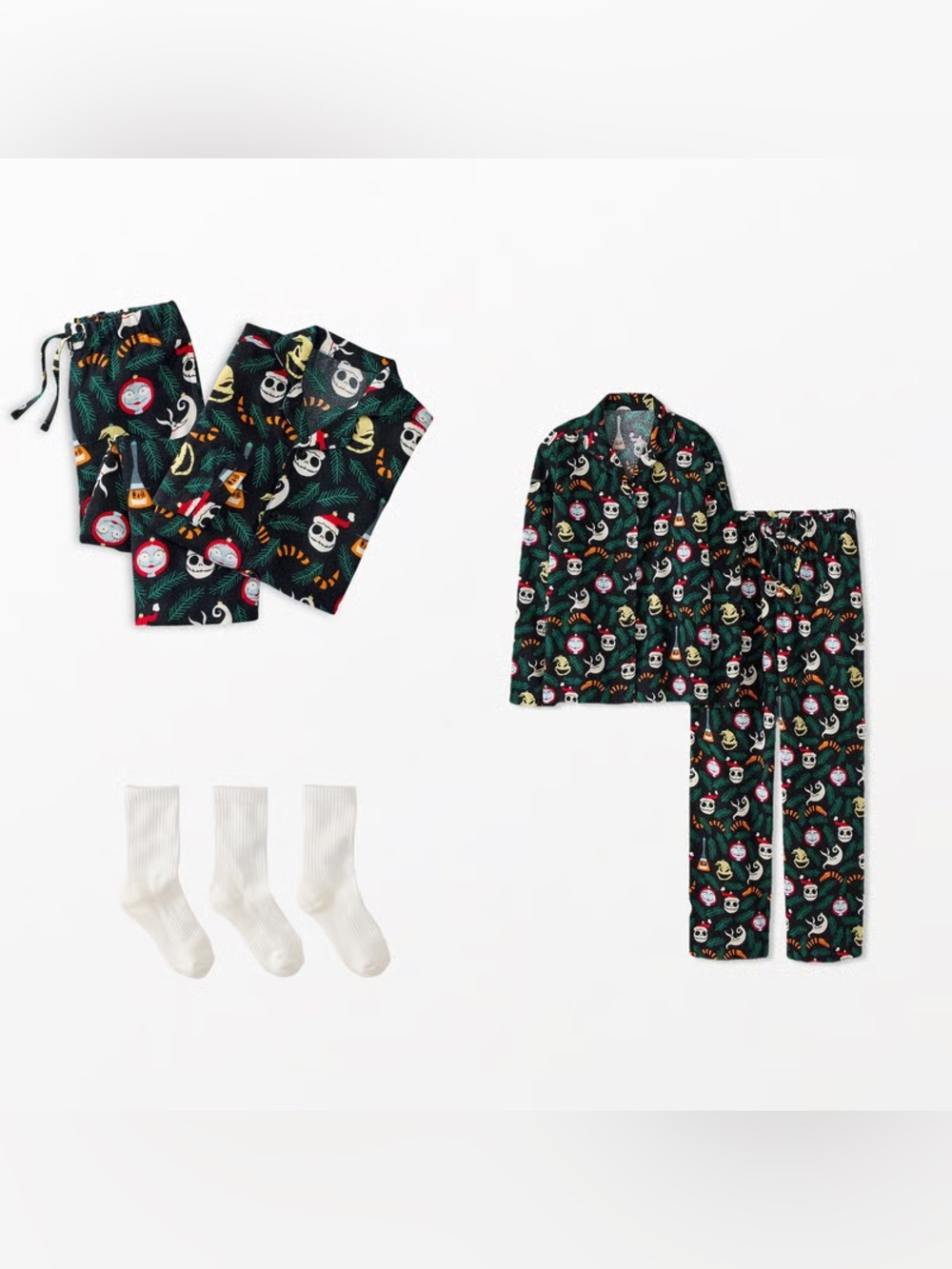 Disney Tim Burton's The Nightmare Before Christmas Flannel Pajama Set, Unisex - Picture 6 of 7